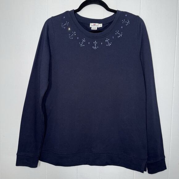 Vineyard Vines Tops - Vineyard Vines Women’s Anchor Beaded Sweatshirt Coastal Navy Size Small